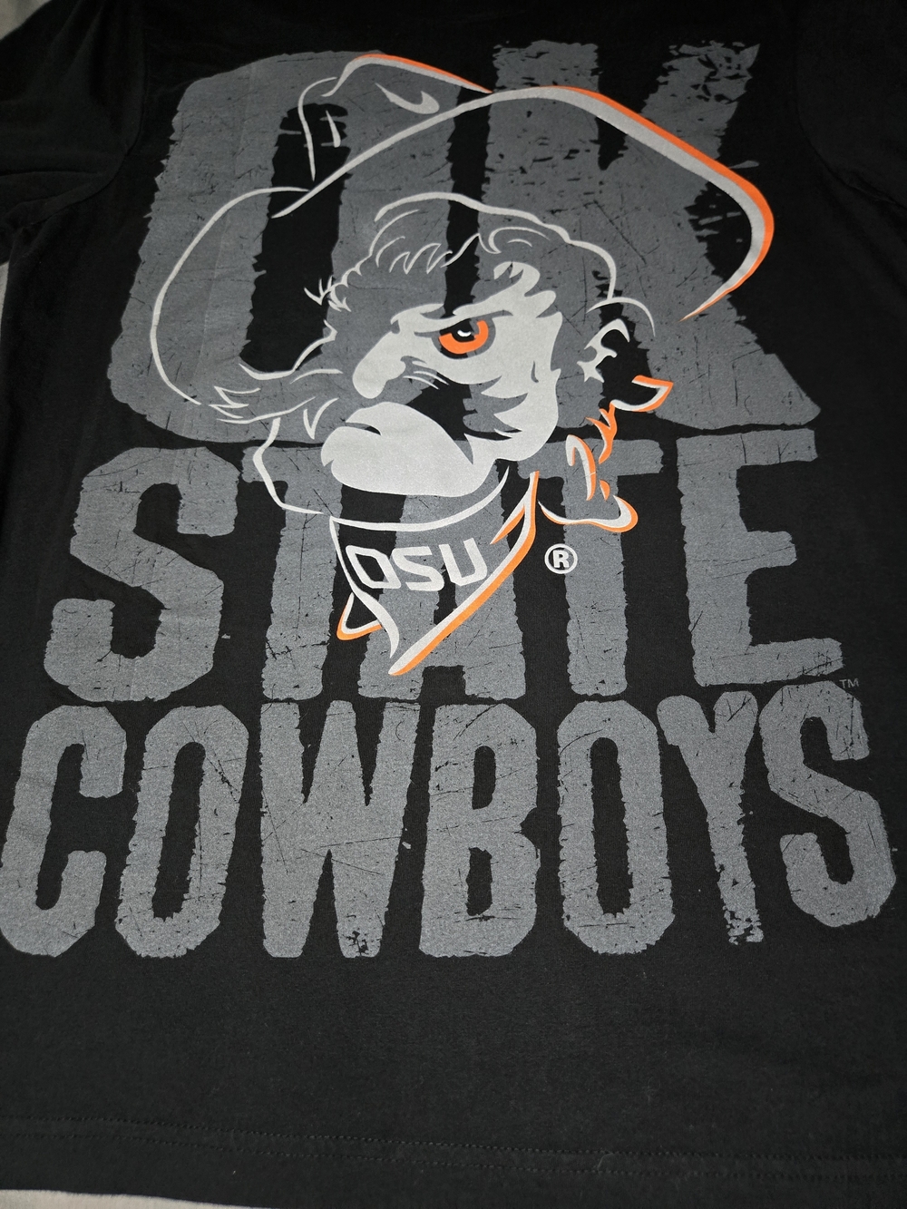 Oklahoma State Cowboys Graphic T-Shirt Pistol Pete OSU Mens L Black NCAA College